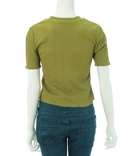 fifth(フィフス)の「クリンクル半袖ベーシックトップス(Tシャツ/カットソー・レディース・ブラック/ベージュ/グリーン・MEDIUM)」の10枚目の写真