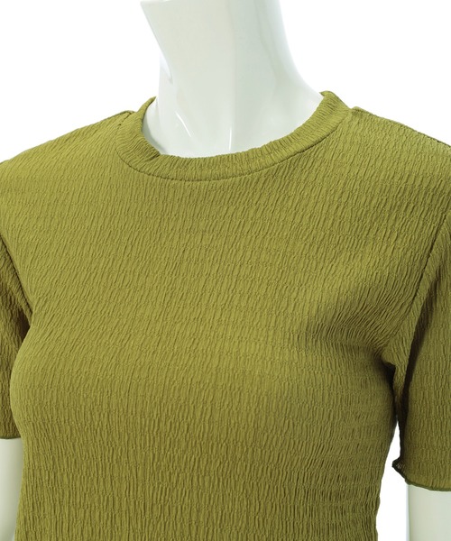 fifth(フィフス)の「クリンクル半袖ベーシックトップス(Tシャツ/カットソー・レディース・ブラック/ベージュ/グリーン・MEDIUM)」の5枚目の写真