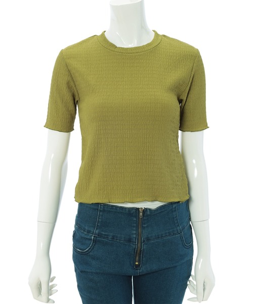 fifth(フィフス)の「クリンクル半袖ベーシックトップス(Tシャツ/カットソー・レディース・ブラック/ベージュ/グリーン・MEDIUM)」の9枚目の写真