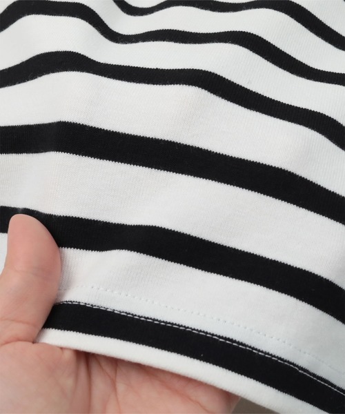 miette（ミエット）の「ﾎﾞﾀﾝｽﾘｰﾌﾞﾎﾞｰﾀﾞｰﾛﾝT（Tシャツ/カットソー・レディース・ブラック×ホワイト・FREE）」の18枚目の写真