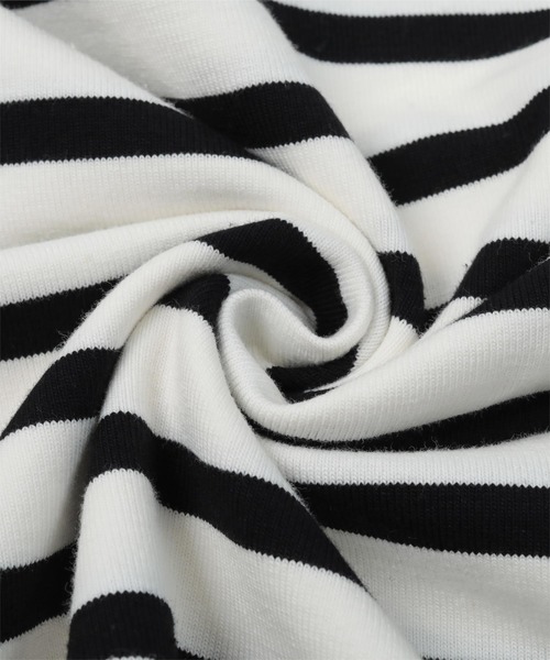 miette（ミエット）の「ﾎﾞﾀﾝｽﾘｰﾌﾞﾎﾞｰﾀﾞｰﾛﾝT（Tシャツ/カットソー・レディース・ブラック×ホワイト・FREE）」の10枚目の写真