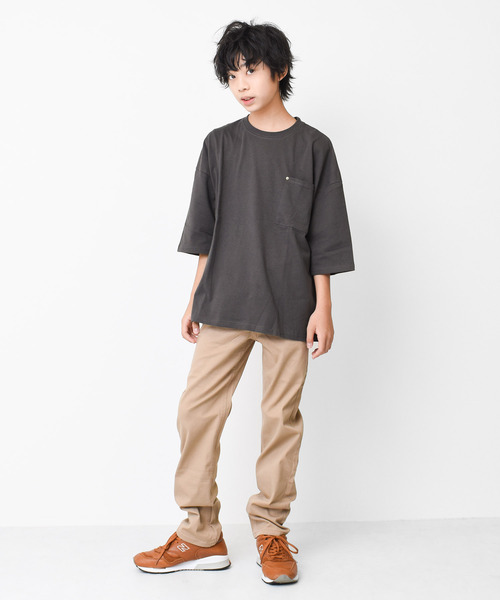 RAT EFFECT(ラットエフェクト)の「ポケット付きスーパービッグハーフスリーブTシャツ(Tシャツ/カットソー・キッズ・グリーン/グレー/チャコールグレー/ブラック/ライトブルー・120/130/140/150/160)」の15枚目の写真