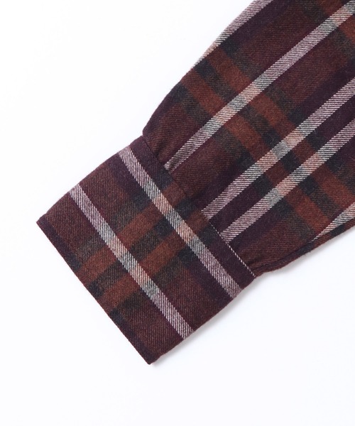 hunch(ハンチ)の「【WEB限定/別注】微起毛 チェック スタンドネック シャツワンピース(シャツワンピース・レディース・ベージュ/ブラウン/イエロー・FREE)」の11枚目の写真