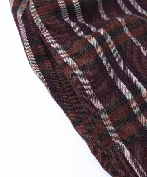 hunch(ハンチ)の「【WEB限定/別注】微起毛 チェック スタンドネック シャツワンピース(シャツワンピース・レディース・ベージュ/ブラウン/イエロー・FREE)」の12枚目の写真