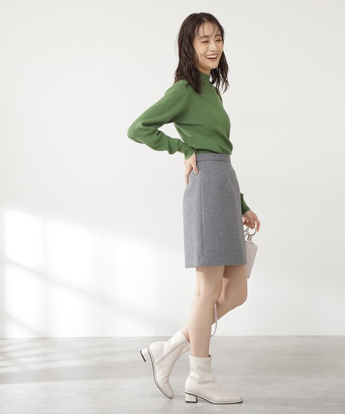 N.（N. Natural Beauty Basic）（エヌエヌナチュラルビューティーベーシック）の「◆スコッチボタンネックニット（ニット/セーター・レディース・グリーン/ネイビー/ピンク/オフホワイト・MEDIUM）」の9枚目の写真