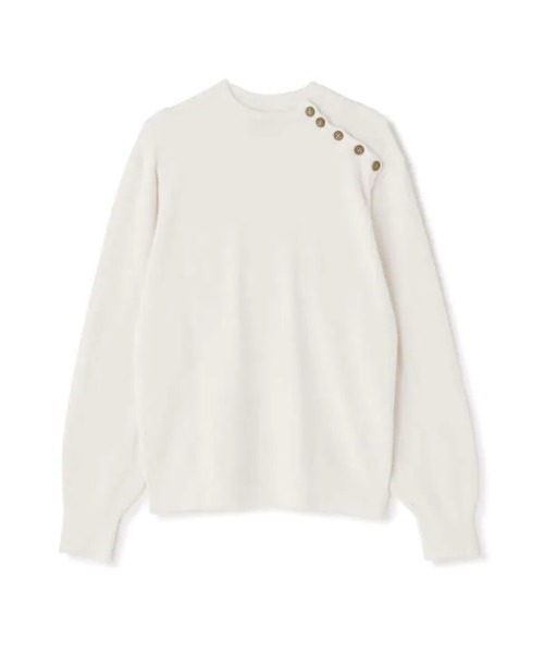 N.（N. Natural Beauty Basic）（エヌエヌナチュラルビューティーベーシック）の「◆スコッチボタンネックニット（ニット/セーター・レディース・グリーン/ネイビー/ピンク/オフホワイト・MEDIUM）」の19枚目の写真