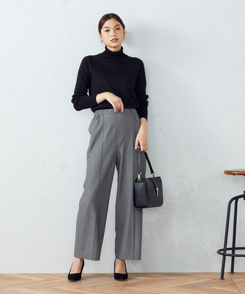 COMME CA MODELS(コムサモデルズ)の「ソフトサーモ ピンタックワイドパンツ(その他パンツ・レディース・チャコールグレー/グレー系その他・LL/L/M/XS/S)」の22枚目の写真