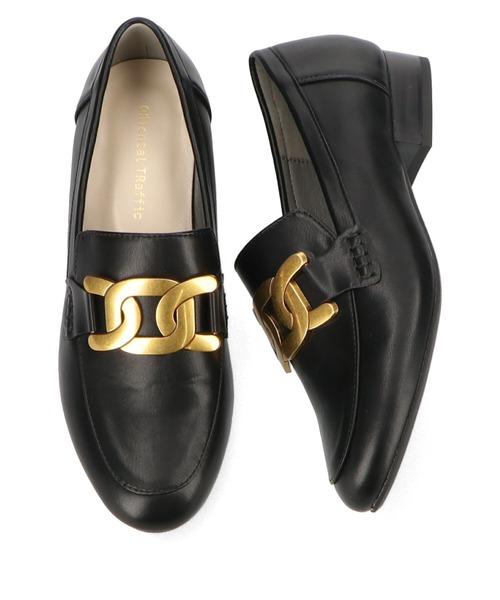 ORiental TRaffic（オリエンタルトラフィック）の「ゴールドモチーフローファー/15304（ローファー・レディース・ブラック/ベージュ/ブラウン・40/38/39/41/42/43/33/34/35/36/37）」の4枚目の写真