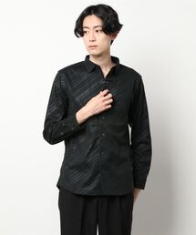 NICOLE CLUB FOR MEN | バイアスストライププリントシャツ(シャツ/ブラウス)