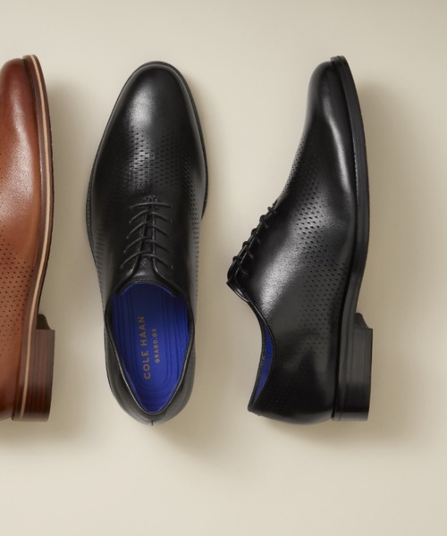 コールハーン メンズ オックスフォード シューズ Washington Grand Laser Wing Oxford コール ハーンのドレスシューズ革命が究極の進化を遂げる｜メンズ