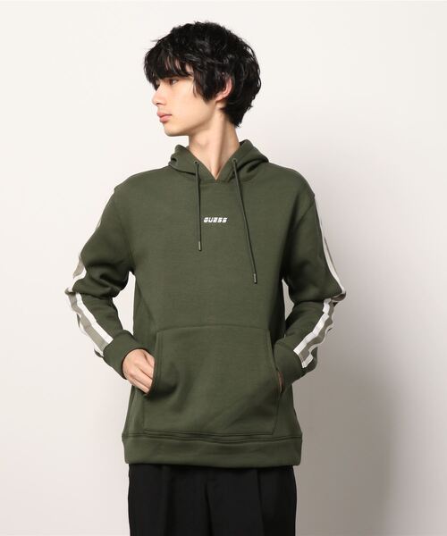 Guess(ゲス)の「Side Stripe Hoodie(パーカー・メンズ・ブルー/カーキ/グレー・MEDIUM/SMALL/LARGE/X-LARGE)」の2枚目の写真