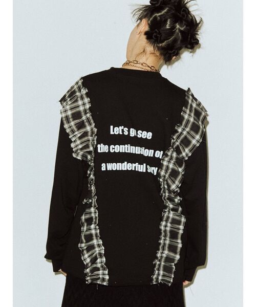 jouetie（ジュエティ）の「リメイクチェックチュニック（Tシャツ/カットソー・レディース・ブラック/ベージュ・MEDIUM）」の12枚目の写真