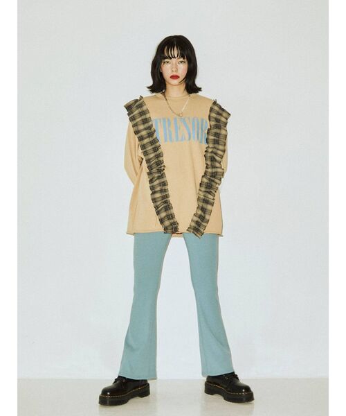 jouetie（ジュエティ）の「リメイクチェックチュニック（Tシャツ/カットソー・レディース・ブラック/ベージュ・MEDIUM）」の11枚目の写真