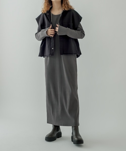 mystic（ミスティック）の「［BIGBILL］ジャケットベスト（ベスト・レディース・ブラック/ブラウン・1/2）」の3枚目の写真