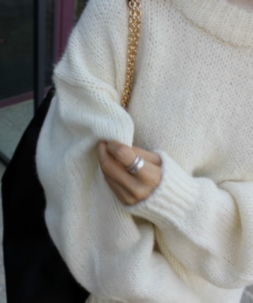 HALEY PESCA（ヘーリーペスカ）の「HALEY PESCA/リブ カラーニットプルオーバー（ニット/セーター・レディース・ホワイト/レッド/ピンク/オレンジ/ブルー/グリーン/ミント/ピンク系その他・FREE）」の11枚目の写真