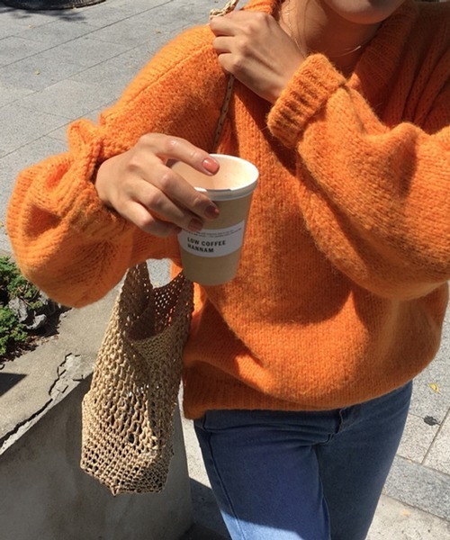 HALEY PESCA（ヘーリーペスカ）の「HALEY PESCA/リブ カラーニットプルオーバー（ニット/セーター・レディース・ホワイト/レッド/ピンク/オレンジ/ブルー/グリーン/ミント/ピンク系その他・FREE）」の22枚目の写真