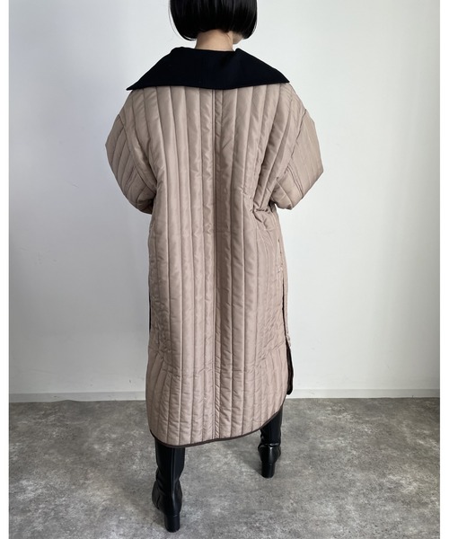 MLI'A(エムリア)の「ロングキルティングアウター/コート(ブルゾン・レディース・アイボリー/カーキ/ベージュ・M)」の11枚目の写真