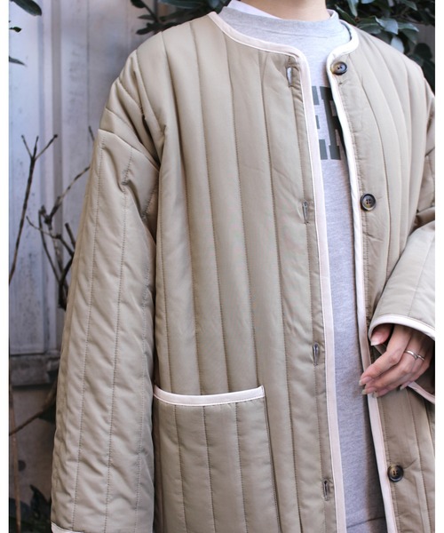 MLI'A(エムリア)の「ロングキルティングアウター/コート(ブルゾン・レディース・アイボリー/カーキ/ベージュ・M)」の19枚目の写真