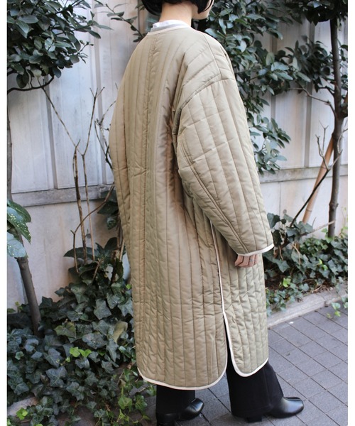 MLI'A(エムリア)の「ロングキルティングアウター/コート(ブルゾン・レディース・アイボリー/カーキ/ベージュ・M)」の20枚目の写真