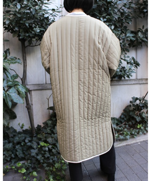 MLI'A(エムリア)の「ロングキルティングアウター/コート(ブルゾン・レディース・アイボリー/カーキ/ベージュ・M)」の21枚目の写真