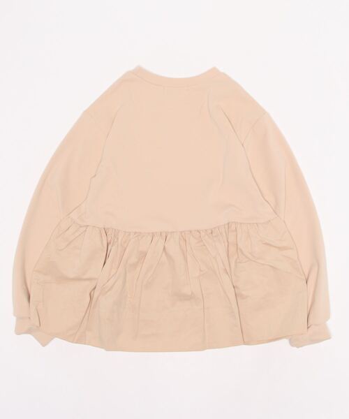 Lindsay(リンジィ)の「布帛切替えペプラムプルオーバー(スウェット・キッズ・アイボリー/ブラック/サックスブルー・L/M/S)」の4枚目の写真