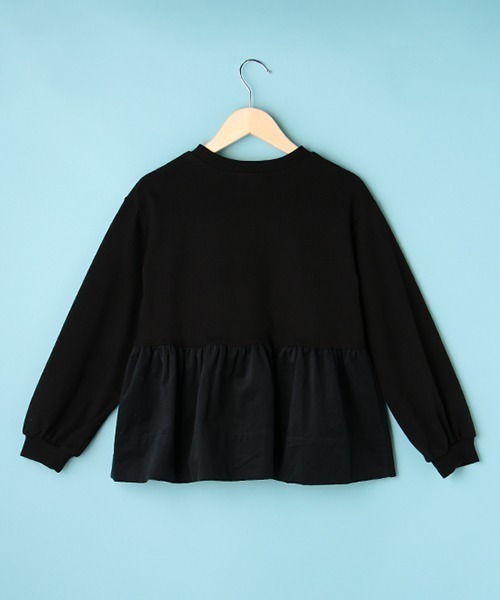 Lindsay(リンジィ)の「布帛切替えペプラムプルオーバー(スウェット・キッズ・アイボリー/ブラック/サックスブルー・L/M/S)」の8枚目の写真