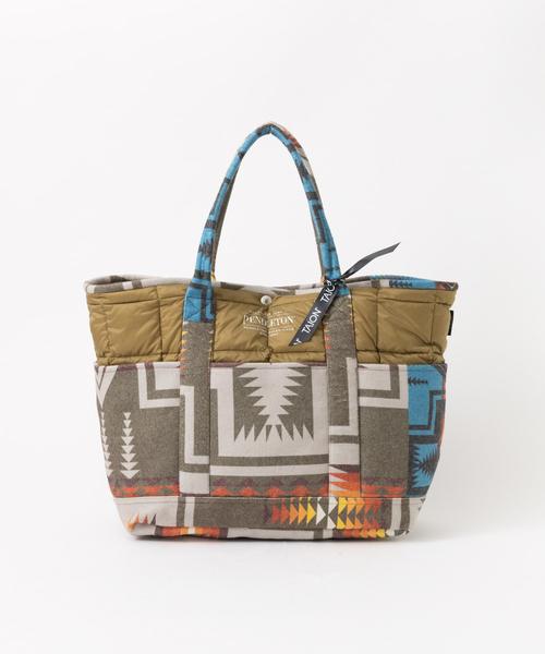 PENDLETON（ペンドルトン）の「【PENDLETON × TAION / ペンドルトン × タイオン】 ダウン トートバッグ 213003（トートバッグ・メンズ・ベージュ/オフホワイト/ブラック・フリー）」の3枚目の写真