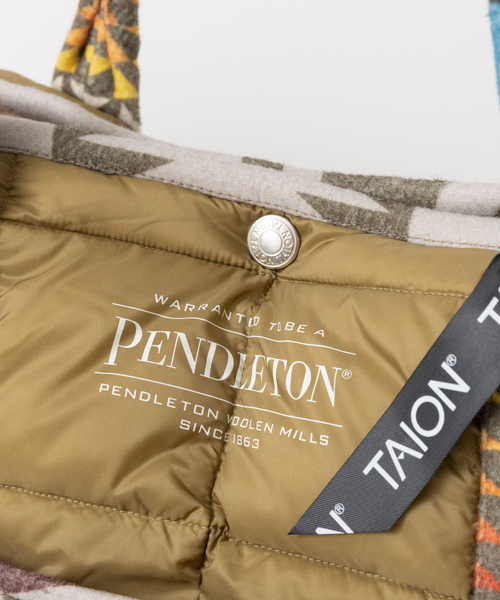 PENDLETON（ペンドルトン）の「【PENDLETON × TAION / ペンドルトン × タイオン】 ダウン トートバッグ 213003（トートバッグ・メンズ・ベージュ/オフホワイト/ブラック・フリー）」の7枚目の写真