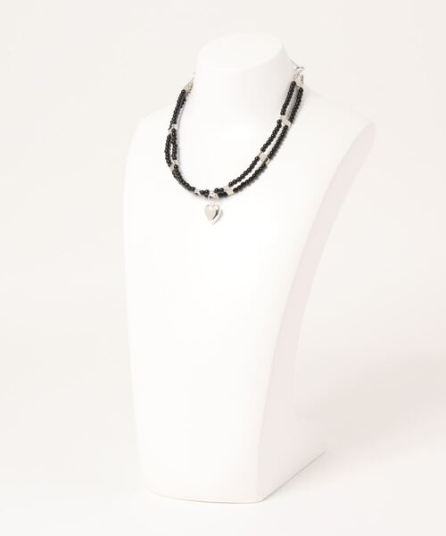 Editors Draw（エディターズドロー）の「ストーンビーズハートチョーカー 　【Ria. Jaysmee】（チョーカー・レディース・ブラック/ブラック×ホワイト・ONE SIZE）」の8枚目の写真