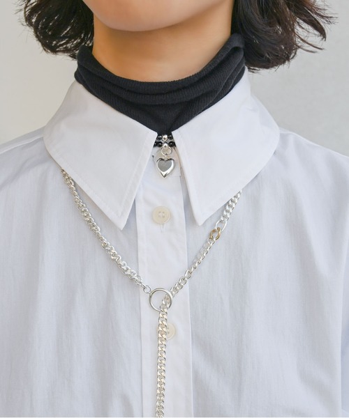 Editors Draw（エディターズドロー）の「ストーンビーズハートチョーカー 　【Ria. Jaysmee】（チョーカー・レディース・ブラック/ブラック×ホワイト・ONE SIZE）」の9枚目の写真