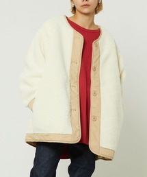 リバーシブルボアキルティングコート