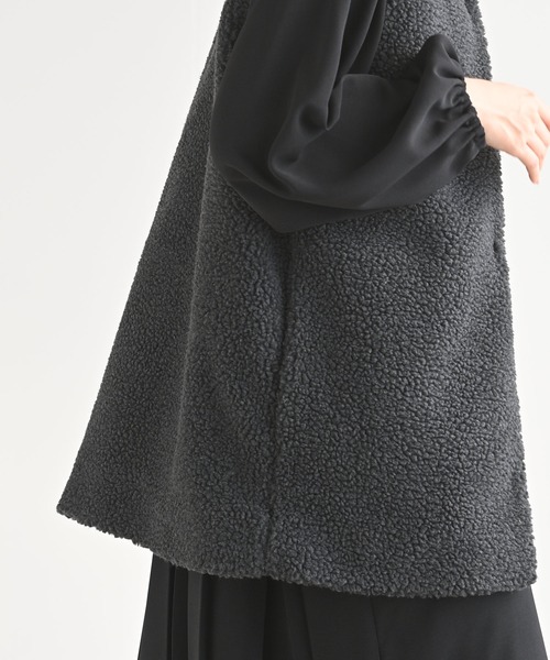 rps（アールピーエス）の「ボアチュニックロングベスト（ベスト・レディース・チャコールグレー/ベージュ・フリー）」の12枚目の写真