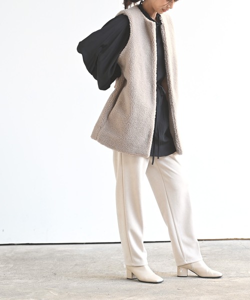 rps（アールピーエス）の「ボアチュニックロングベスト（ベスト・レディース・チャコールグレー/ベージュ・フリー）」の18枚目の写真