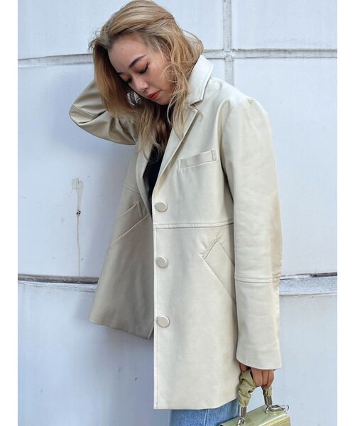 EVRIS（エヴリス）の「レザーライクステッチジャケット（テーラード