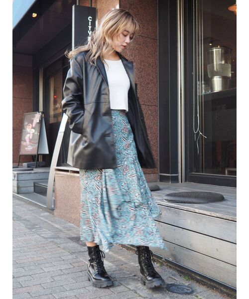 EVRIS（エヴリス）の「レザーライクステッチジャケット（テーラードジャケット・レディース・アイボリー/イエロー/ブラック・FREE）」の9枚目の写真