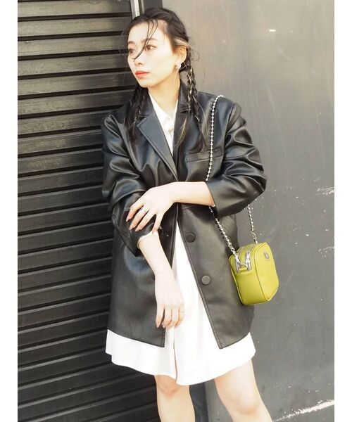 EVRIS（エヴリス）の「レザーライクステッチジャケット（テーラード