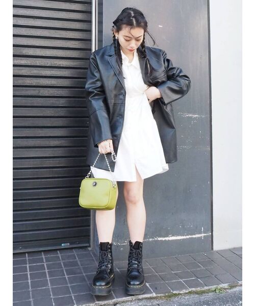 EVRIS（エヴリス）の「レザーライクステッチジャケット（テーラードジャケット・レディース・アイボリー/イエロー/ブラック・FREE）」の18枚目の写真