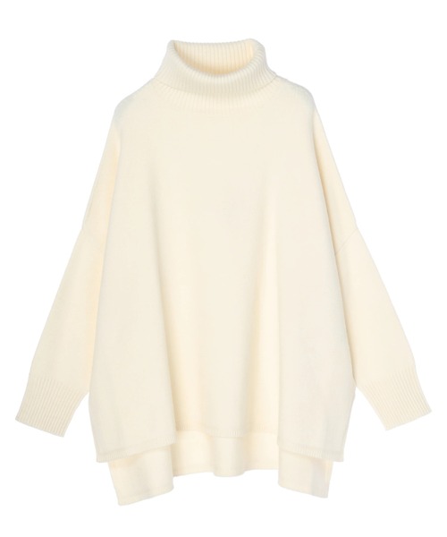 AMERICAN HOLIC（アメリカンホリック）の「タートルネックBIGニットプルオーバー（ニット/セーター・レディース・ブラック/ベージュ/ブルー/アイボリー・M/L）」の3枚目の写真