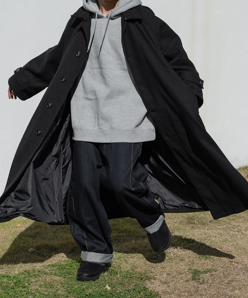 kutir（クティール）の「ミリタリーライクロングコート（ステンカラーコート・メンズ・ブラック/カーキ・MEDIUM/LARGE）」の7枚目の写真