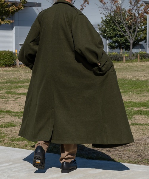 kutir（クティール）の「ミリタリーライクロングコート（ステンカラーコート・メンズ・ブラック/カーキ・MEDIUM/LARGE）」の21枚目の写真