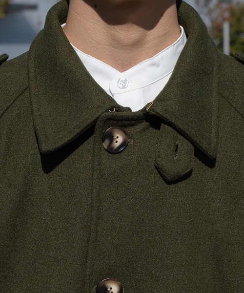 kutir（クティール）の「ミリタリーライクロングコート（ステンカラーコート・メンズ・ブラック/カーキ・MEDIUM/LARGE）」の12枚目の写真