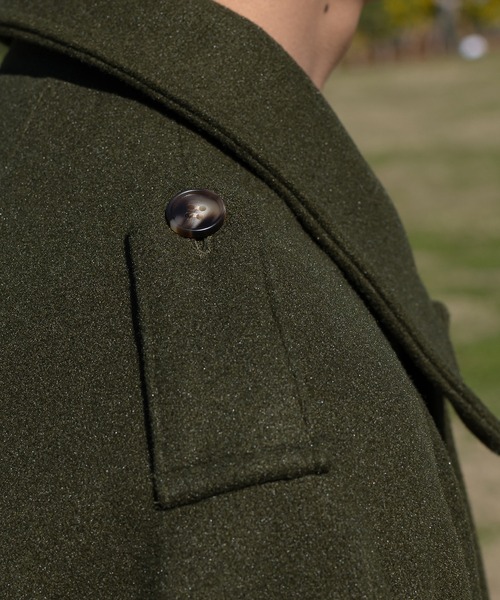 kutir（クティール）の「ミリタリーライクロングコート（ステンカラーコート・メンズ・ブラック/カーキ・MEDIUM/LARGE）」の6枚目の写真