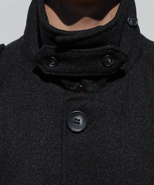 kutir（クティール）の「ミリタリーライクロングコート（ステンカラーコート・メンズ・ブラック/カーキ・MEDIUM/LARGE）」の14枚目の写真