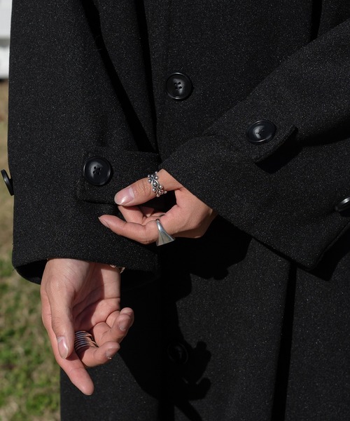 kutir（クティール）の「ミリタリーライクロングコート（ステンカラーコート・メンズ・ブラック/カーキ・MEDIUM/LARGE）」の17枚目の写真