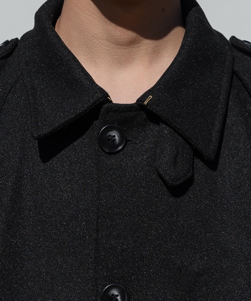 kutir（クティール）の「ミリタリーライクロングコート（ステンカラーコート・メンズ・ブラック/カーキ・MEDIUM/LARGE）」の8枚目の写真