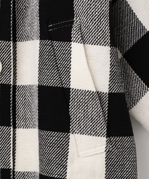 GRACE CLASS（グレースクラス）の「ビックチェックL/Cコート（ポンチョ・レディース・ブラック・36）」の10枚目の写真