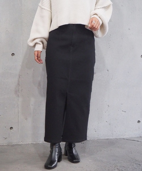 tiptop（ティップトップ）の「【2サイズ展開】フロントスリットナロースカート【web限定Sサイズあり】（スカート・レディース・ブラック/ブルー/スミクロ/ベージュ系その他/カーキ/ブラック系その他・S/M）」の14枚目の写真