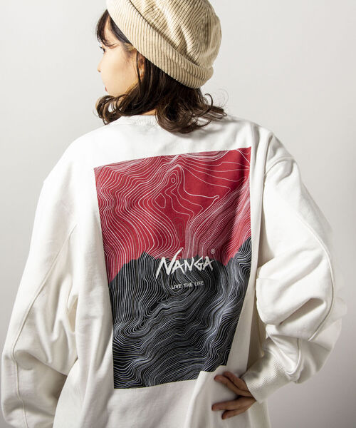 NANGA（ナンガ）の「【NANGA/ナンガ】GLOSTER別注 バックプリントスウェット（スウェット・メンズ・ホワイト/ライトグレー/ブラック・MEDIUM/LARGE）」の6枚目の写真