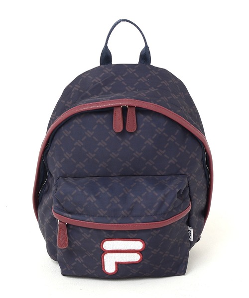 FILA(フィラ)の「FILA/フィラ モノグラム柄 ワッペン ブランド ロゴ ナイロン ミニ リュックサック バッグパック(バックパック/リュック・レディース・ブラック/ネイビー/ベージュ/オフホワイト・FREE)」の4枚目の写真