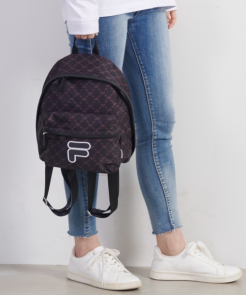 FILA(フィラ)の「FILA/フィラ モノグラム柄 ワッペン ブランド ロゴ ナイロン ミニ リュックサック バッグパック(バックパック/リュック・レディース・ブラック/ネイビー/ベージュ/オフホワイト・FREE)」の18枚目の写真